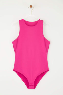 Ac?k Pembe Halter Yaka Vucuda Oturan Esnek Alttan C?tc?tl? Orme Body TWOSS20BD0044