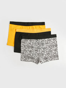 Bask?l? Erkek ?ocuk Boxer 3l?