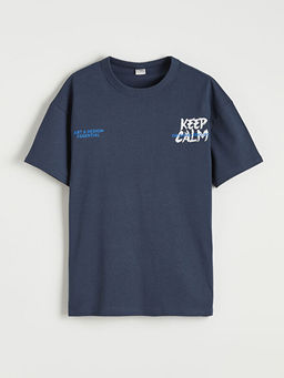 Bisiklet Yaka Erkek ?ocuk Bask?l? Ti??rt