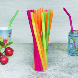 Цена за 4 шт. Трубочка для коктейля 10*260мм в наборе 25 шт цветная