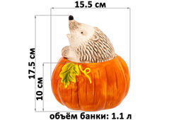 Банка д/печенья 1,1 л 15,5*15,5*17,5 см "Ёжики", с крышкой, керамика