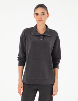 Antrasit Oversize Modal Kuma_ Sweatshirt