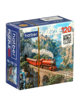 Цена за 3 шт. Пазл «Красный паровоз», 120 деталей