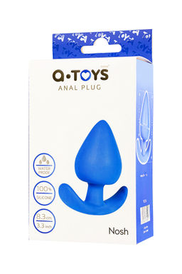 Анальная пробка A-Toys by TOYFA Nosh, силикон, синий, 8,3 см