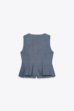 PEPLUM WAISTCOAT WITH LINEN - Zara фото 19