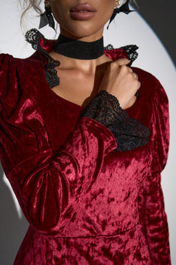 Платье Кэстл (бордовый) - Эльза фото 19