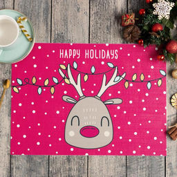 Новогодняя салфетка на стол Happy Holidays ПВХ, 40х29 см