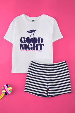 Lacivert K?z Cocuk %100 Pamuk Slogan Bask?l? Mini Me/Anne-K?z Orme Pijama Tak?m? TKDSS25PT00023 - Trendyolmilla фото 3