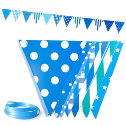 Гирлянда на ленте «Флажки», голубая, 500 см