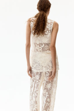 Pantal?n de rejilla con motivos decorativos - H&m фото 4