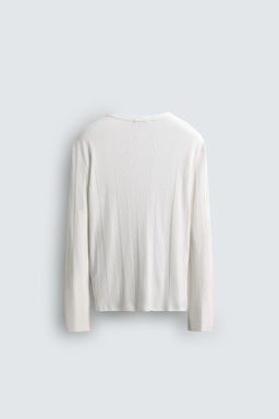 TEXTURED HENLEY COLLAR T-SHIRT - Zara фото 8