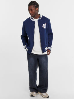 Толстовка мужская синяя с нашивкой на груди ночное море +печать 121187/1