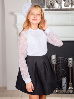 Блузка "Элегия",белый