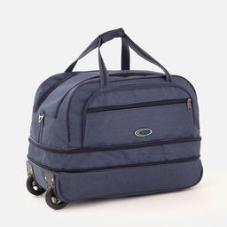 Сумка дорожная на колёсах, отдел на молнии, с увеличением, наружный карман, цвет синий - Simaland фото 3