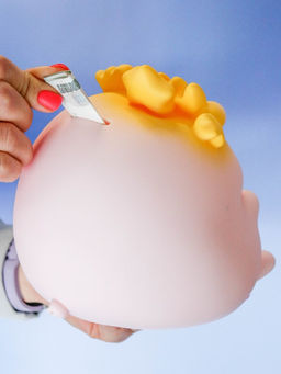 Копилка Pig happy, pink (19 см), пластик