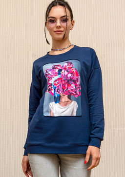 Удлинённый свитшот со вставкой ASTP037, джемпер, футер - Sahar art lab фото 11