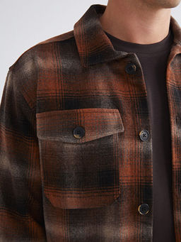 Regular Fit Uzun Kollu Ekose Erkek G?mlek Ceket