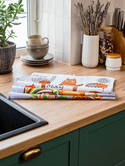 Комплект вафельных полотенец 48*60 см, 3 штуки (Мурлыки) - Ивановотекстиль фото 6