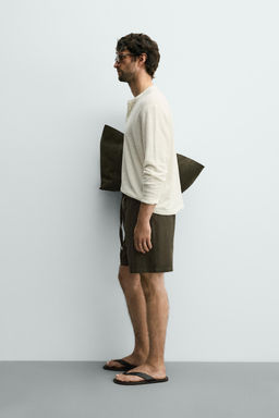 BERMUDA REGULAR FIT ALGOD?N - LYOCELL / Blanco roto - Zara фото 4