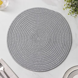 Салфетка сервировочная на стол Доляна «Блеск», d=37 см, серая