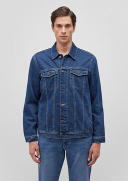 Drake 90lar Puslu Koyu Mavi Jean Ceket  фото 3