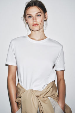 MERCERISED COTTON T-SHIRT - Zara фото 31