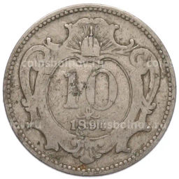 Монета 10 геллеров 1894 года Австрия