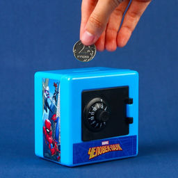 Копилка сейф, 8.8 см × 7.5 см × 8.8 см, Человек-паук