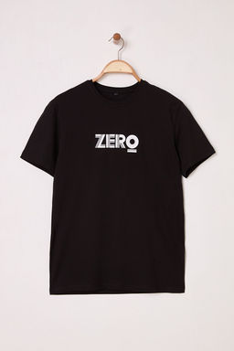 Trendyolmilla Man Siyah Regular/Normal Kesim Zero Bask?l? %100 Pamuk T-Shirt TMNSS25TS00121  фото 2