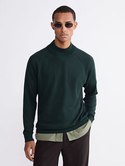 Yar?m Bal?k?? Yaka Uzun Kollu Erkek Triko Kazak