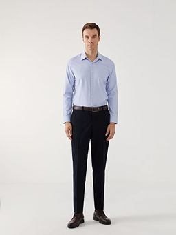 Slim Fit Uzun Kollu ?izgili Poplin Erkek G?mlek
