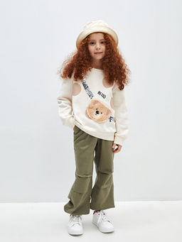 Beli Lastikli K?z ?ocuk Jogger Pantolon