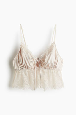 Bralette de saten con ribete de encaje - H&m фото 5