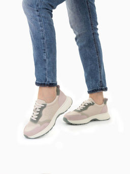 03-YC527-1 BEIGE Кроссовки женские (натуральная кожа) - Фабричный китай фото 15