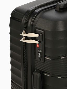 Чемодан на колёсах маленький 44 л (S), на молнии, кодовый замок, чёрный