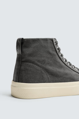 FABRIC HIGH-TOP TRAINERS