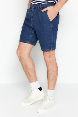 Lacivert Pileli Regular Sort & Bermuda TMNSS21SR0493