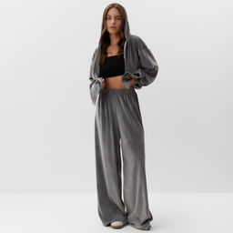 Костюм женский (толстовка, брюки) KAFTAN Plushy, размер 48-50, серый