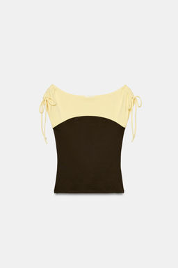 TOP COMBINADO FRUNCES / Marr?n / Crudo - Zara фото 5