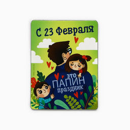 Цена за 2 шт. Магнит и брелок на 23 Февраля «Любимый муж и самый лучший папа!», подарочный набор : 2 предмета