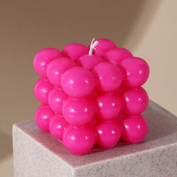 Цена за 2 шт. Свеча формовая «Облако», розовая, 6 х 6 см