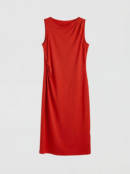 Kay?k Yaka B?zg?l? Elbise