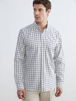 Regular Fit Ekose Gabardin Erkek G?mlek