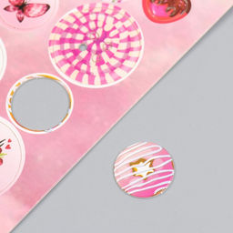 Цена за 5 шт. Декор для творчества картон «Фишки и пуговки. Розовый», 24 шт., 13×16.5 см