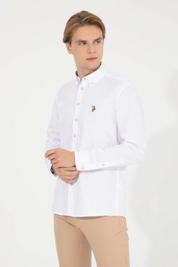 U. S. Polo Assn / Мужская белая рубашка с длинным рукавом - U.s. polo assn фото 2