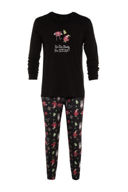 TRENDYOL MAN Siyah %100 Pamuk Bask?l? Regular Fit Orme Pijama Tak?m? TMNAW23PT00025 - Trendyolmilla фото 5
