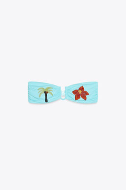 PALM TREE BEADED BIKINI TOP - Zara фото 4