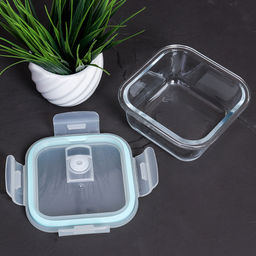 Контейнер квадратный крышка с клапаном 320 мл стекло / BXW-320ZF /уп 48/