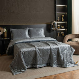 Велюровое покрывало в клетку и две наволочки OVL039 160*220/50-70 1 шт - Ситрейд фото 3