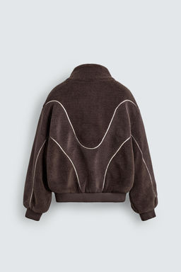 CONTRAST FAUX SHEARLING JACKET - Zara фото 8
